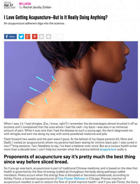 Chicago Acupuncturist in Self Magazine